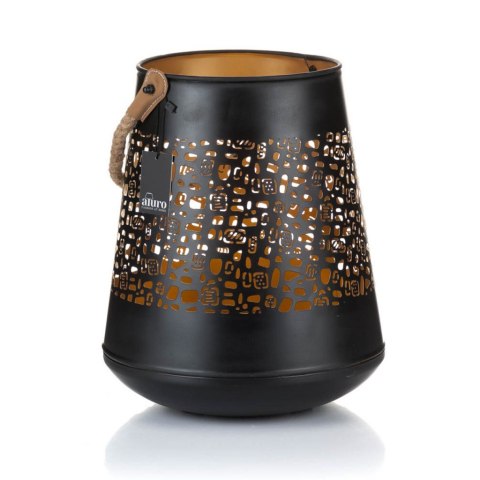 Lampion LISON czarno-złoty ażurowy L_Aluro Lampion LISON czarno-złoty ażurowy L_Aluro